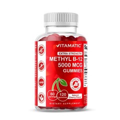 Vitamatic Extra Strength Vitamin B12 5000 mcg 120 Count (Pack of 1), No Color