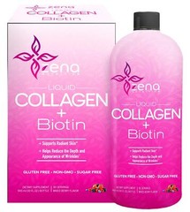 Zena Liquid Collagen + Biotin, 2500mg of Bioactive Collagen Peptides and 5000mcg
