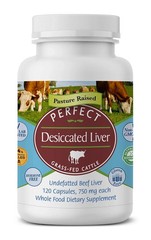 Perfect Supplements Desiccated Beef Liver 100% Grass Fed Cow – 120 Caps