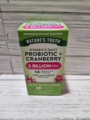 Nature’s Truth Women’s Daily Probiotic + Cranberry 5B CFU 40 Capsules 6/2027