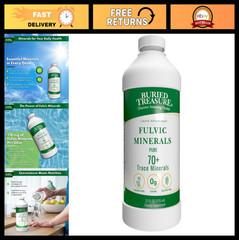 Fulvic Minerals Liquid Supplement – 70+ Trace Minerals, 33 oz, Dietary Boost