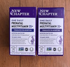 2 bottles New Chapter One Daily Prenatal Multivitamin 35+