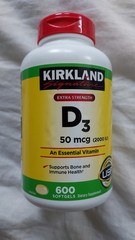 Kirkland Vitamin D3 50mcg (2000 IU) 600 Softgels – Extra Strength – Exp 09/2028