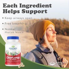 RidgeCrest Herbals ClearLungs Classic Natural Lung and Nasal Daily Health Sup…