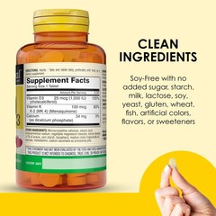 MASON NATURAL Vitamin K2 + D3, 100,Day 100 Count (Pack of 1), No Color