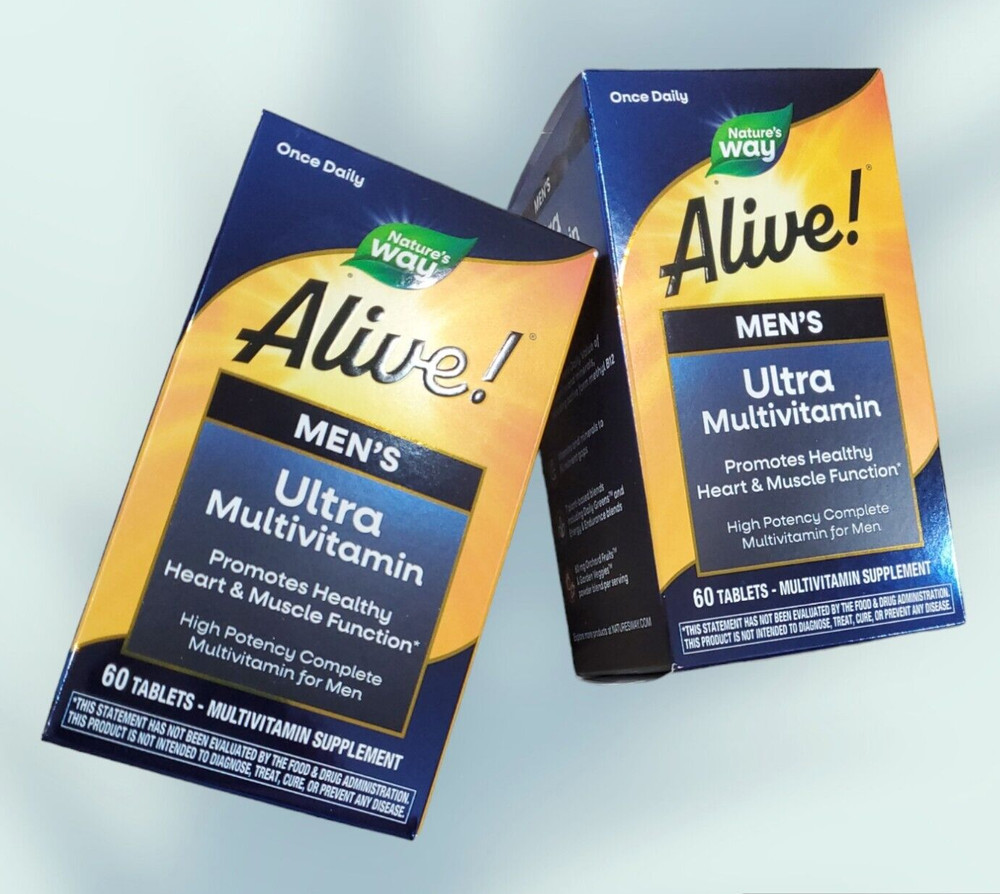2 Pack, 60 + 60 tabs Nature’s Way Alive Once Daily Men’s Ultra Potency 07/2026