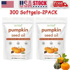 Pumpkin Seed Oil with Saw Palmetto 300 Softgels | Cold Pressed, organic Virgi…