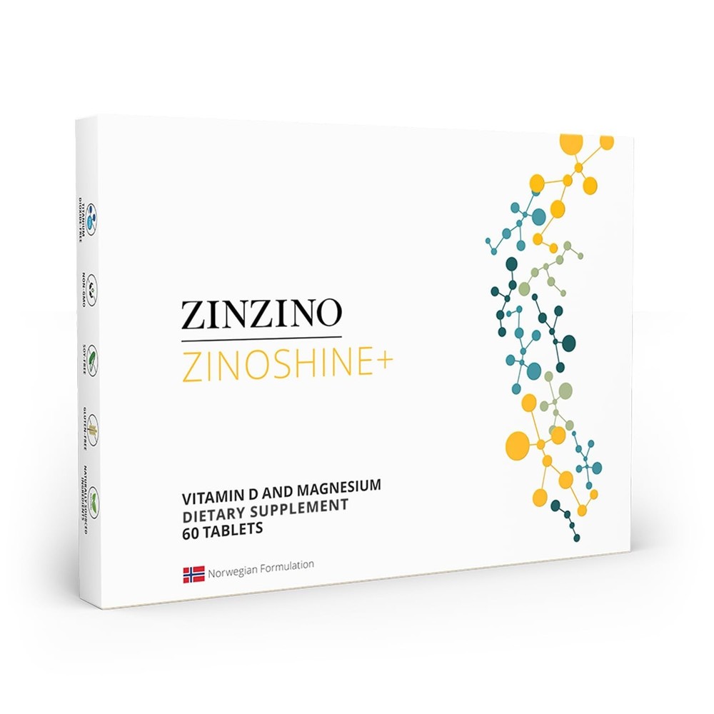 Zinzino ZinoShine+ Vitamin D3 Magnesium Supplement Immune Support – 60 Tablets