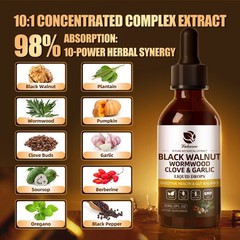 Black Walnut Wormwood Tincture – Rapid Gut Cleanse & Digestive Health 60ML