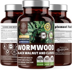 Premium Wormwood Digestive & Immune Support Supplement with Black Walnut & Clove