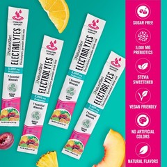 NaturalSlim Electrolyte Powder Packets Sugar Free Hydration Drink, Fruit Punch