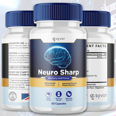 (3 Pack) Neuro Sharp Nootropic All Natural Formula Brain Supplement 180 Capsules