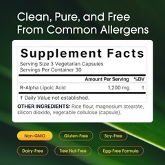 NatureBell R-Alpha Lipoic Acid 1200mg 90 Capsules – 30 Servings