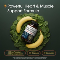 NatureBell Potassium Magnesium – 240 Capsules – 200mg 240 Count (Pack of 1)