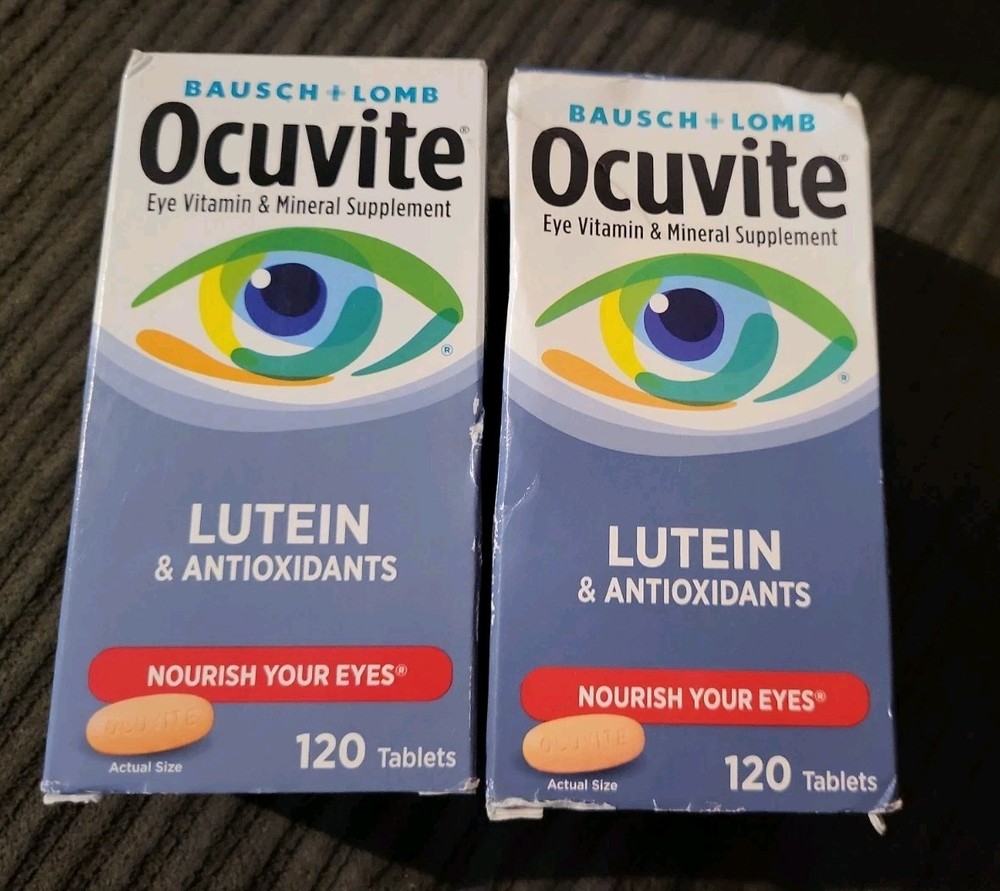 (2) Bausch + Lomb Ocuvite Lutein & Antioxidants (120 Tab Each) ~EXP: 8/26 & 9/26