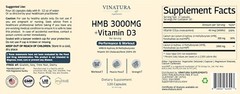 HMB 3000Mg and Vitamin D3 Supplement Capsules per Serving *USA Made & Tested* Pr