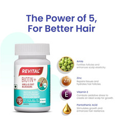 Revital Biotin+ with Amla& DHT Blockers for Support Hair Growth &Strength 50 tab