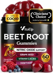 VitaUp Beet Root Gummies – Beetroot Gummies with CoQ10, Grape Seed, Vitamin C…