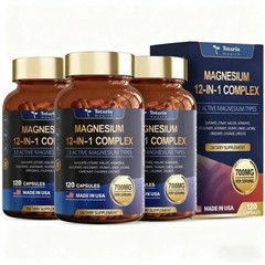 1/2/3-bottle Totaria Magnesium 12-in-1 Complex 700mg Daily Mineral Nutrient