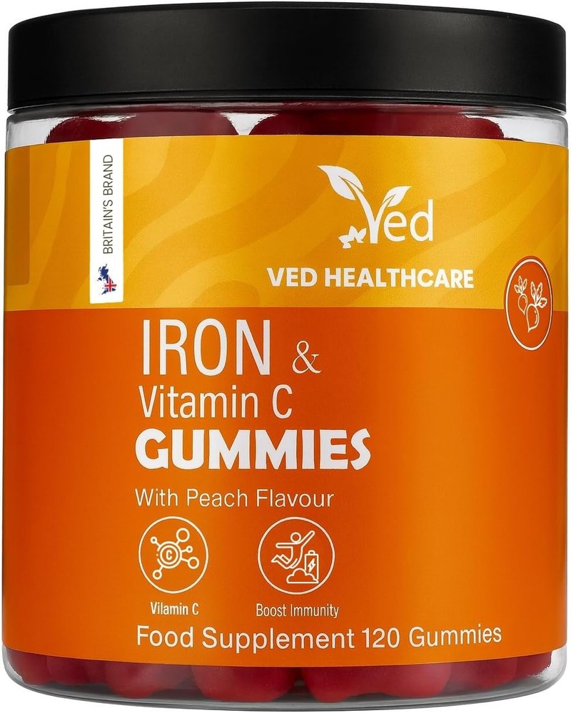 Ved Iron Supplement Gummies 12.5 mg for Women & Men – Iron Gummies with Vitamin