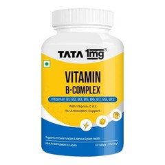 Tata 1mg Vitamin B Complex Capsules with, B1,B2,B3,B5,B6,Biotin (Pack of 60)