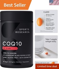 100mg CoQ10 Supplement – Coconut Oil & Bioperine for Maximum Absorption