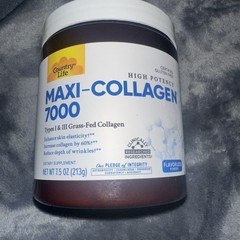 Country Life Maxi Collagen 7000 Powder, High Potency, Flavorless, 7.5 oz (213 g)