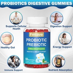 Healthy Gut Probiotic Gummies for Adults Organic Probiotics for Gut Health 60ct