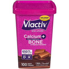 Viactiv Calcium + Vitamin D3 Supplement Soft Chews, Milk Chocolate, Calcium for