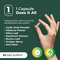 Purepremium Blood Pressure Supplements with Hawthorn Berry, Hibiscus, Garlic & V