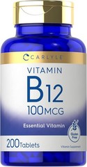 Vitamin B12 100 Mcg Nerve Brain Heart Cognitive Energy Health Support, 200 Tabs