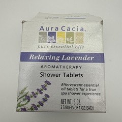 Aura Cacia Aromatherapy Shower Tablets ~ Relaxing Lavender ~ 3 Tablets per box