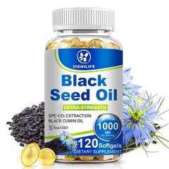 Black Seed Oil 100% Pure Cold Pressed Nigella Sativa 120 Softgels Vegan Non-GMO