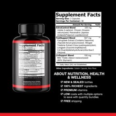 Endopeak- Bodybuilding & Weight Support- 10 Bottles- 600 Capsules