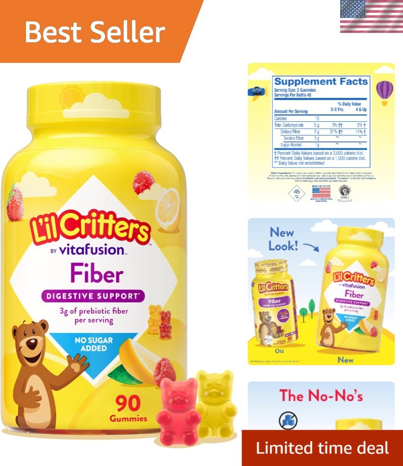 Nutritious & Tasty L’il Critters Fiber Gummy Bears, 90 Count – All Ages Delight