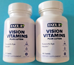 2 DZUL Vision Vitamins Plus Lutein, 60 Tablets Each EXP 08/28 – 10/28