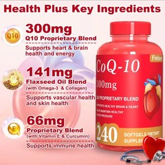 High Absorption CoQ10 300MG – 240 Capsules for Heart Health & Energy Support USA
