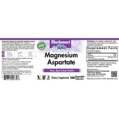 Bluebonnet Magnesium Aspartate 200 Vegetable Capsules, Bone Health