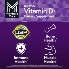 Vitamin D3 Softgels 5000 IU, 125 mcg, 400 count — Immune Health Support