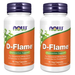 2 PACK NOW FOODS D-Flame 90 Veg Capsules each, Aches Pains Overexertion support