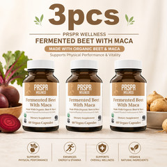 Fermented Beet with Maca by PRSPR Wellness – 180 Vegan Organic Capsules–