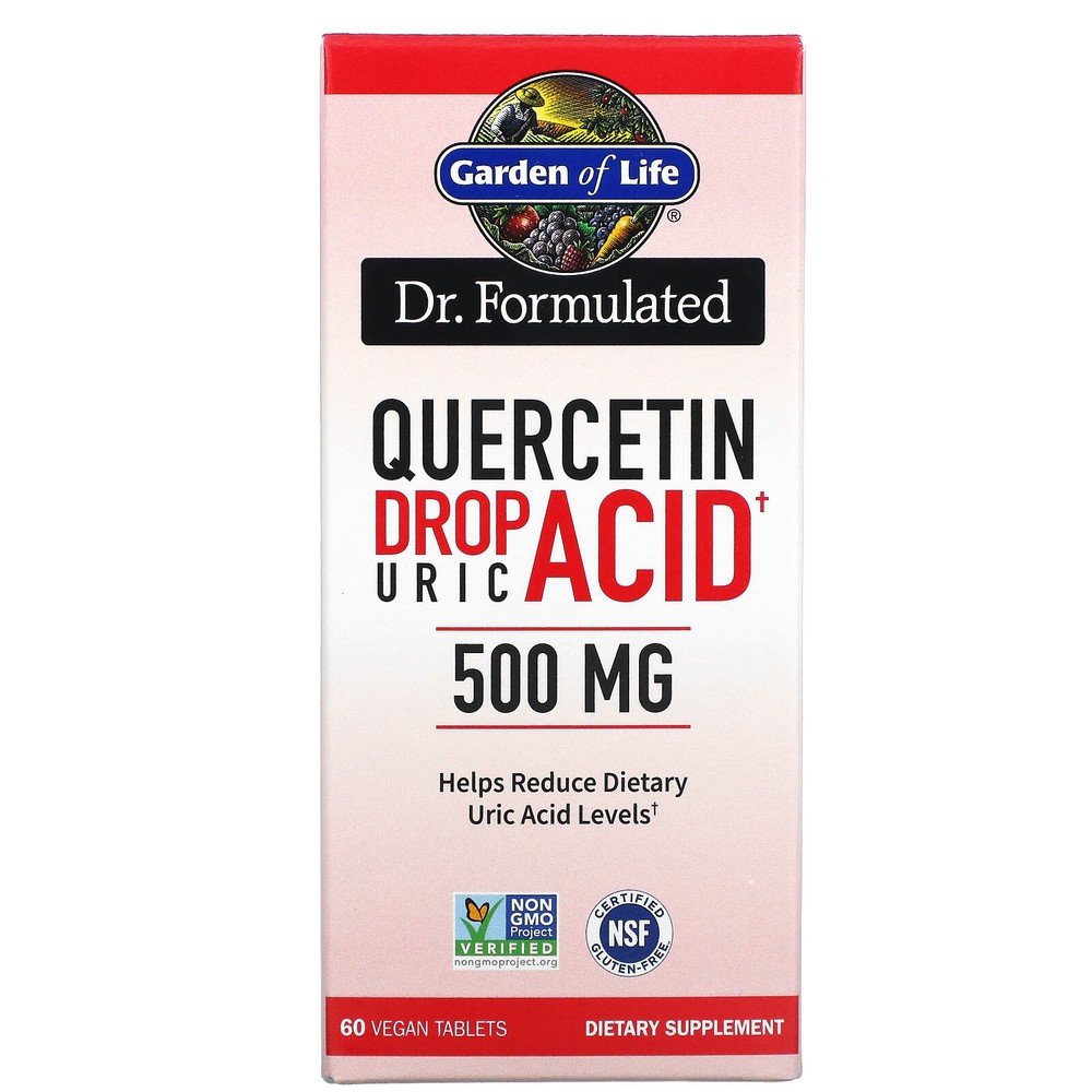 Dr. Formulated, Quercetin Drop Uric Acid, 500 mg, 60 Vegan Tablets