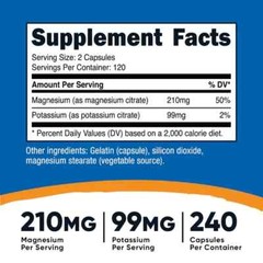 Nutricost Potassium Magnesium 240 Caps, 2 caps per serving – EXP 11/2026