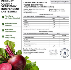 Beet Root Gummies – Beetroot Supplement with Coq10, Grape Seed, Vitamin C, B12 &