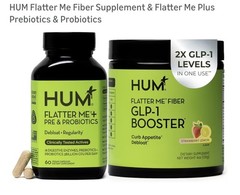 HUM Flatter Me Fiber Supplement & Flatter Me Plus Prebiotics & Probiotics