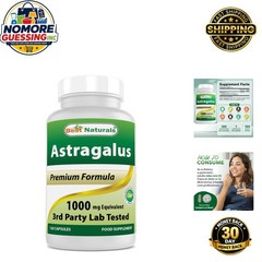 Astragalus 1000 mg Capsules, 120 Count – Pure Energy Boost, Lab Tested