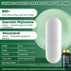 NAD + Resveratrol Quercetin D3, Shilajit & Fisetin, Enhance Cellular Energy 60ct