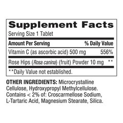 Spring Valley Vitamin C Supplement with Rose Hips Tablets, 500 mg, 500 Count