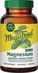 MegaFood Magnesium Glycinate Malate Citrate 300mg 120 Capsules 60 Servings