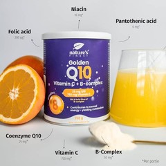 Nature’s Finest Golden Coenzyme Q10 Powder with Vitamin C, B-Complex 6x150g